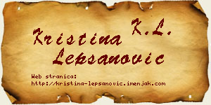 Kristina Lepšanović vizit kartica